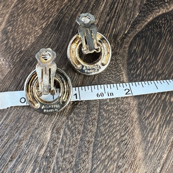 Vintage Agatha Paris Silver Tone Clip On Earrings B29 - Picture 4 of 4